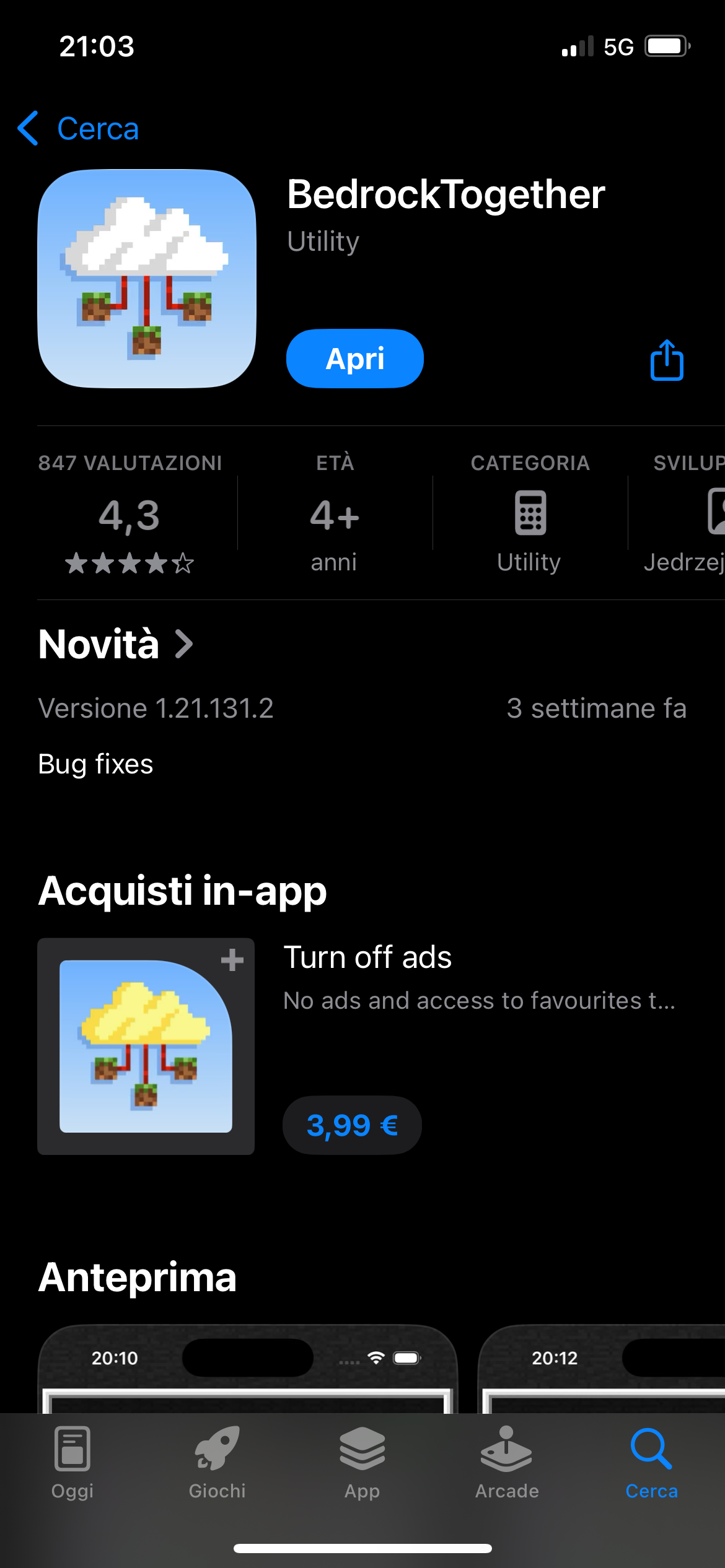 Screenshot App BedrockTogether